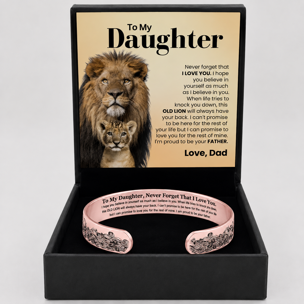 Proud Of You - Engraved Cuff Bracelet Gift for Daughter from Dad