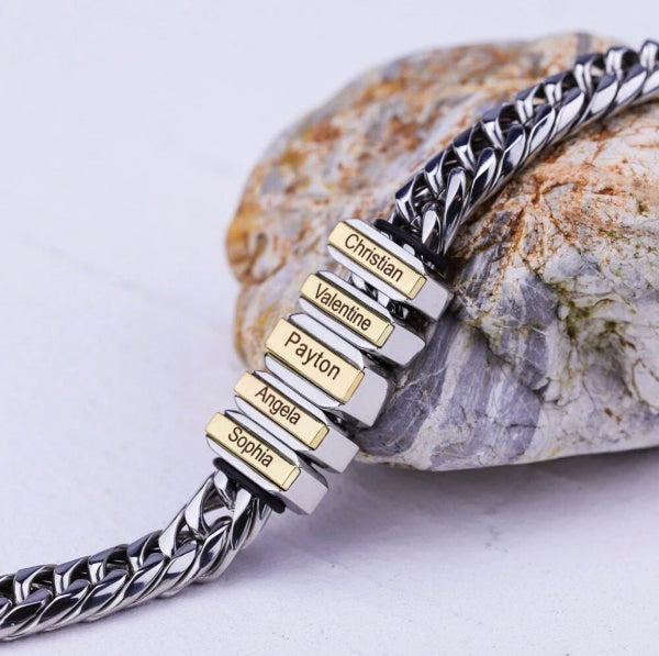 To Dad - Family Name Bracelet - Custom Engraving Gift