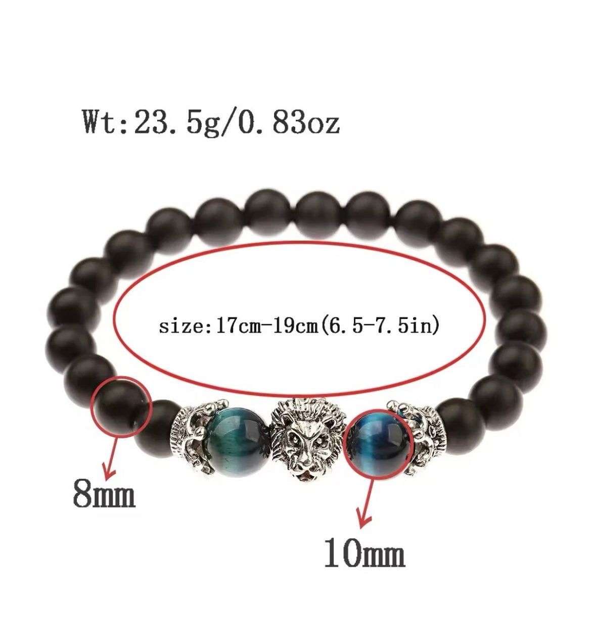 To My Son - Tiger Eye Bead Bracelet - Believe in Yourself Message Card Gift