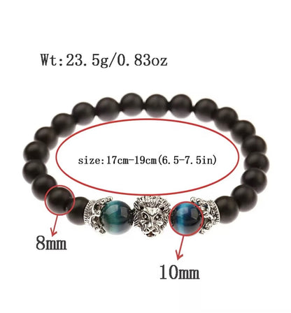 To My Son - Tiger Eye Bead Bracelet - Believe in Yourself Message Card Gift
