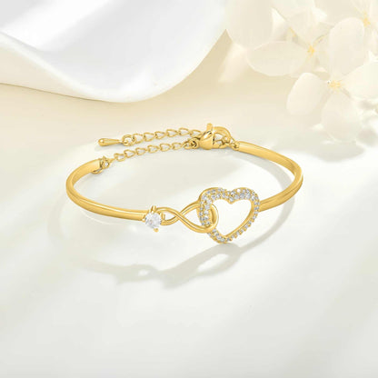 Infinity Heart Bracelet in elegant packaging, a hypoallergenic Daughter Mom Gift symbolizing unbreakable love
