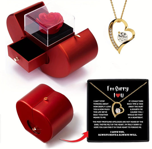 To My Love - Eternal Rose Gift Box - I Am Sorry Message Card Gift
