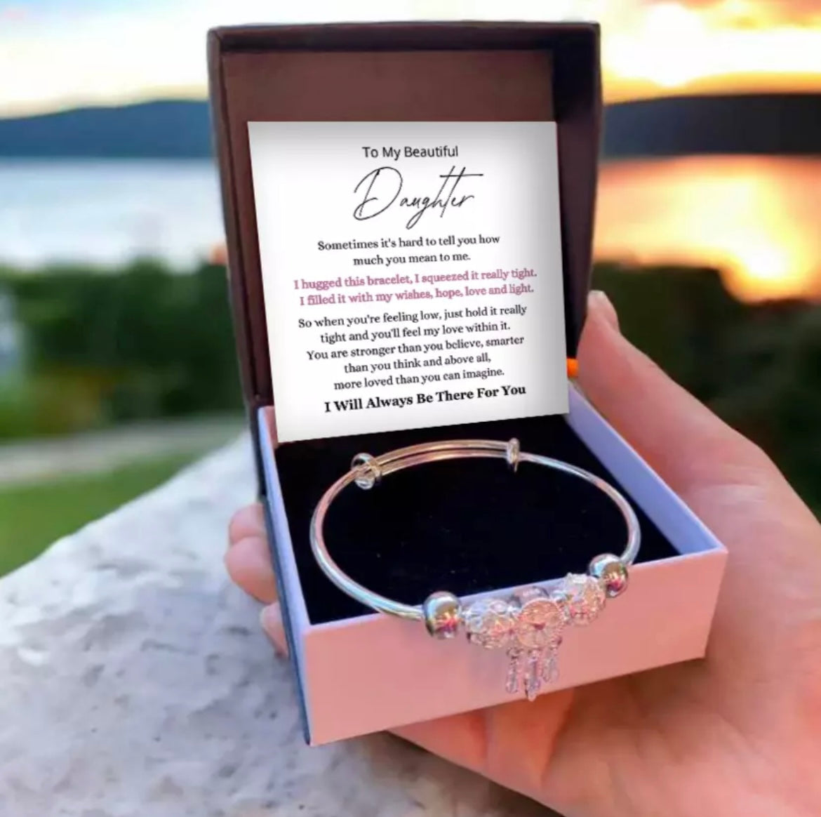 To My Daughter - Dreamcatcher Bracelet - Always There for You Message Card Gift
