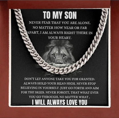 To My Son - Cuban Link Necklace - Always Love You Message Card Gift