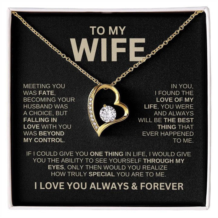 To My Wife Necklace - Love Heart Necklace - You Are the Best Thing Message Card Gift