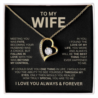 To My Wife Necklace - Love Heart Necklace - You Are the Best Thing Message Card Gift