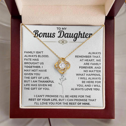 At Heart We Are Family Forever  - Necklace Gift for Bonus Daughter