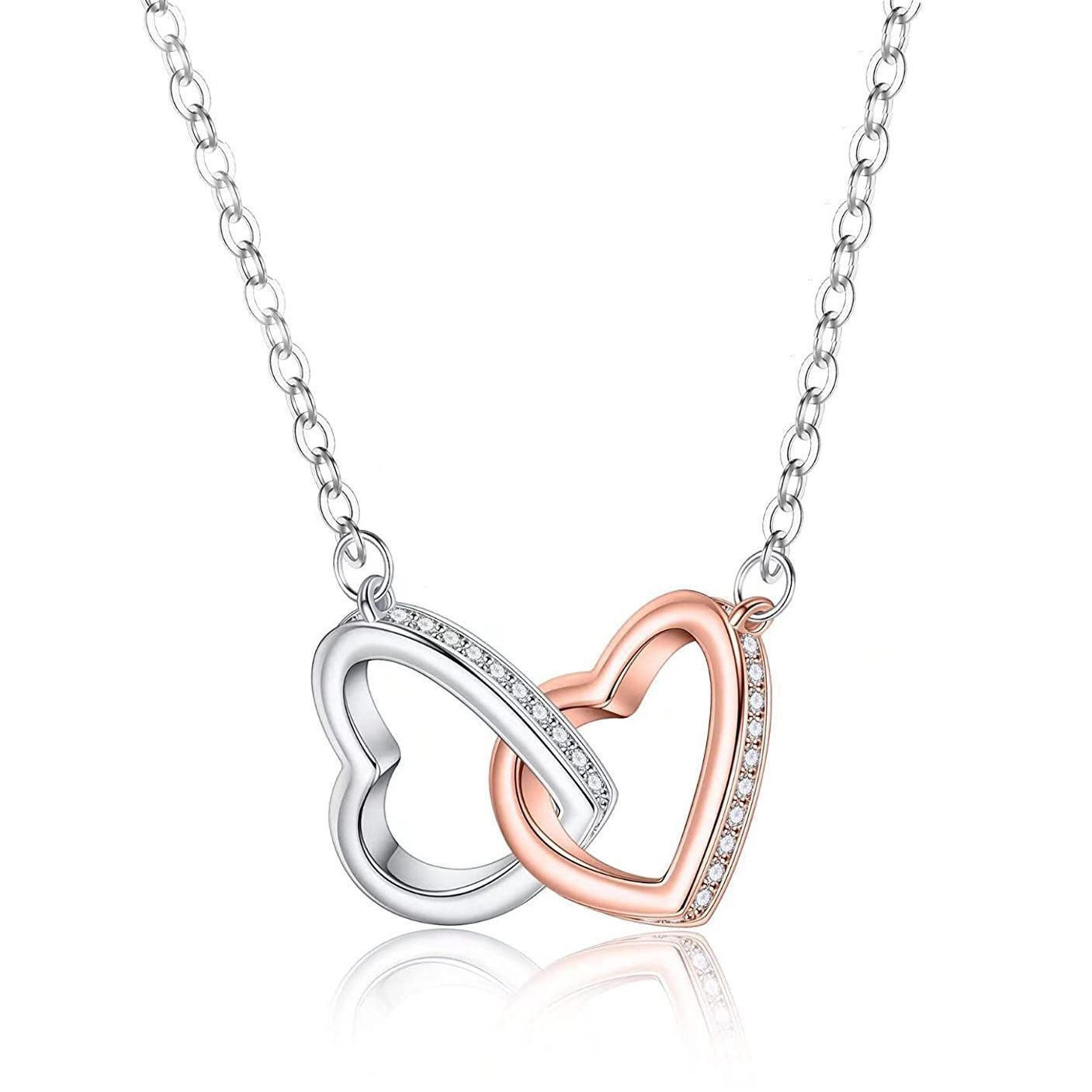 To My Bonus Mom - Linked Hearts Necklace - Always Your Little One Message Card Gift