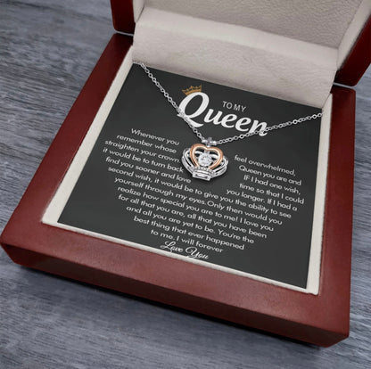 To My Queen - Crown Necklace - Love You Forever Message Card Gift