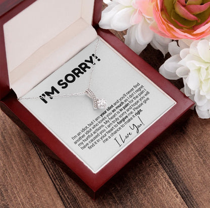 To My Love - Ribbon Necklace - I Am Sorry Message Card Gift