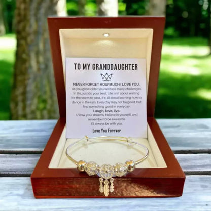 To My Granddaughter- Dreamcatcher Bracelet - Love You Forever Message Card Gift