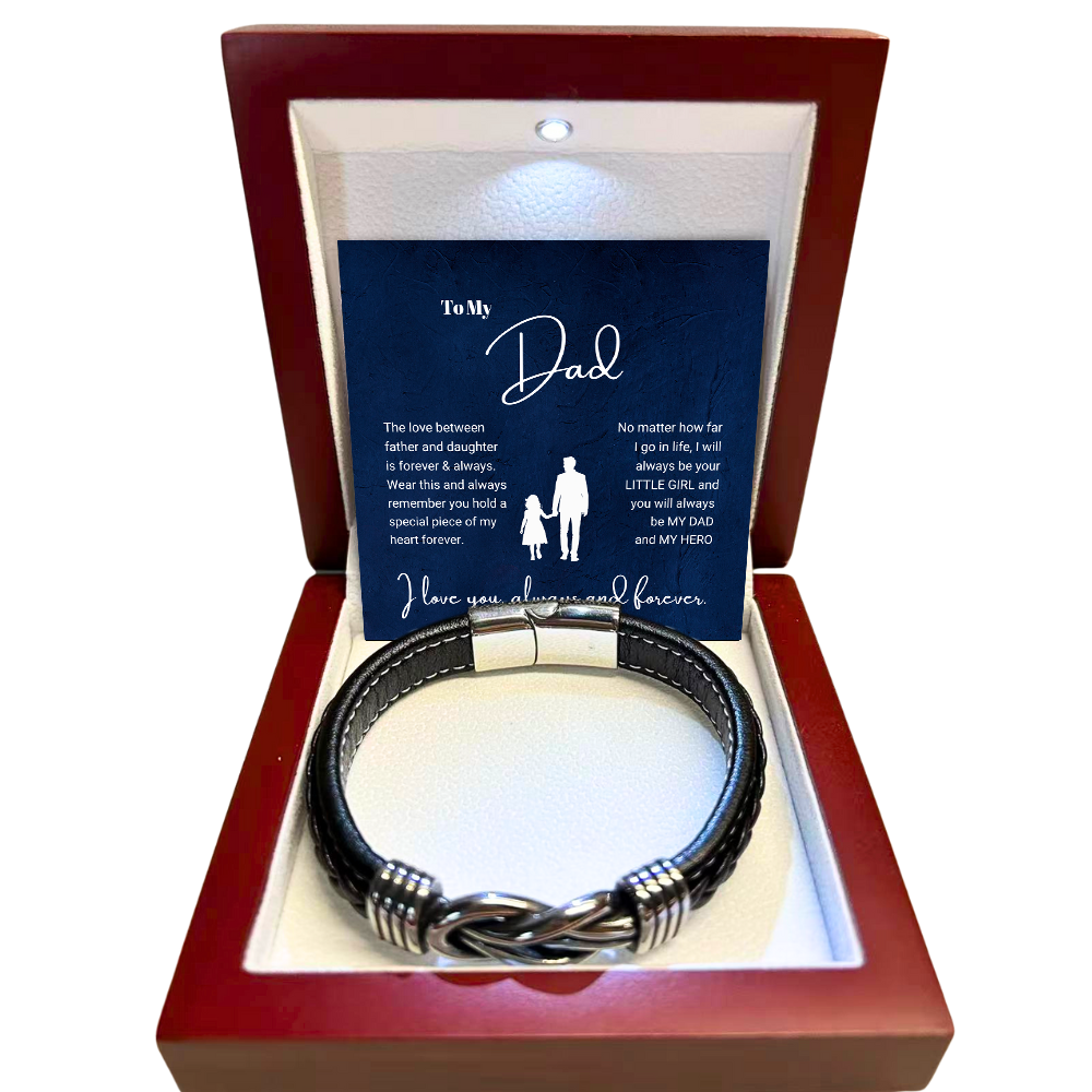 To My Dad - Forever Linked Bracelet - My Dad My Hero Message Card Gift