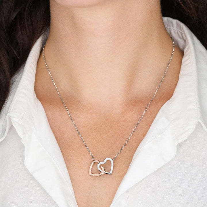To My Badass Daughter - Linked Hearts Necklace - Remember Whose Daughter You Are Message Card Gift
