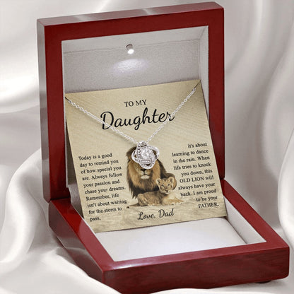 To My Daughter from Dad - Love Knot Necklace - Love You Forever Message Card Gift