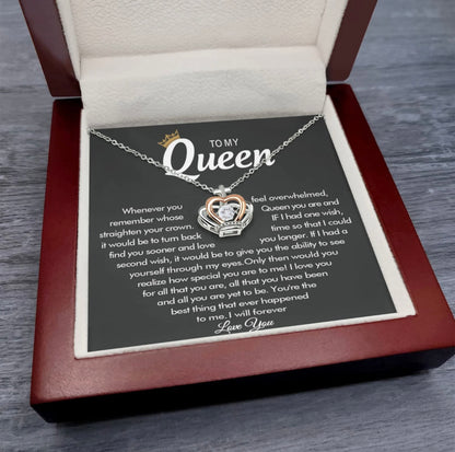 To My Queen - Crown Necklace - Love You Forever Message Card Gift