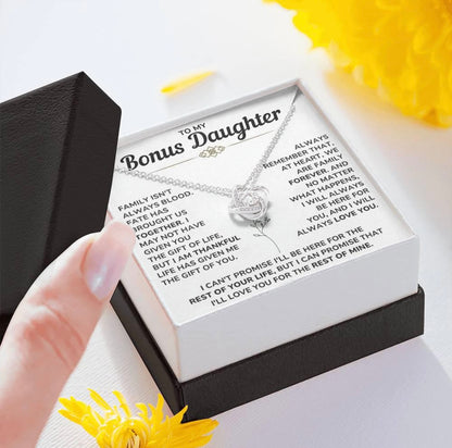 At Heart We Are Family Forever  - Necklace Gift for Bonus Daughter
