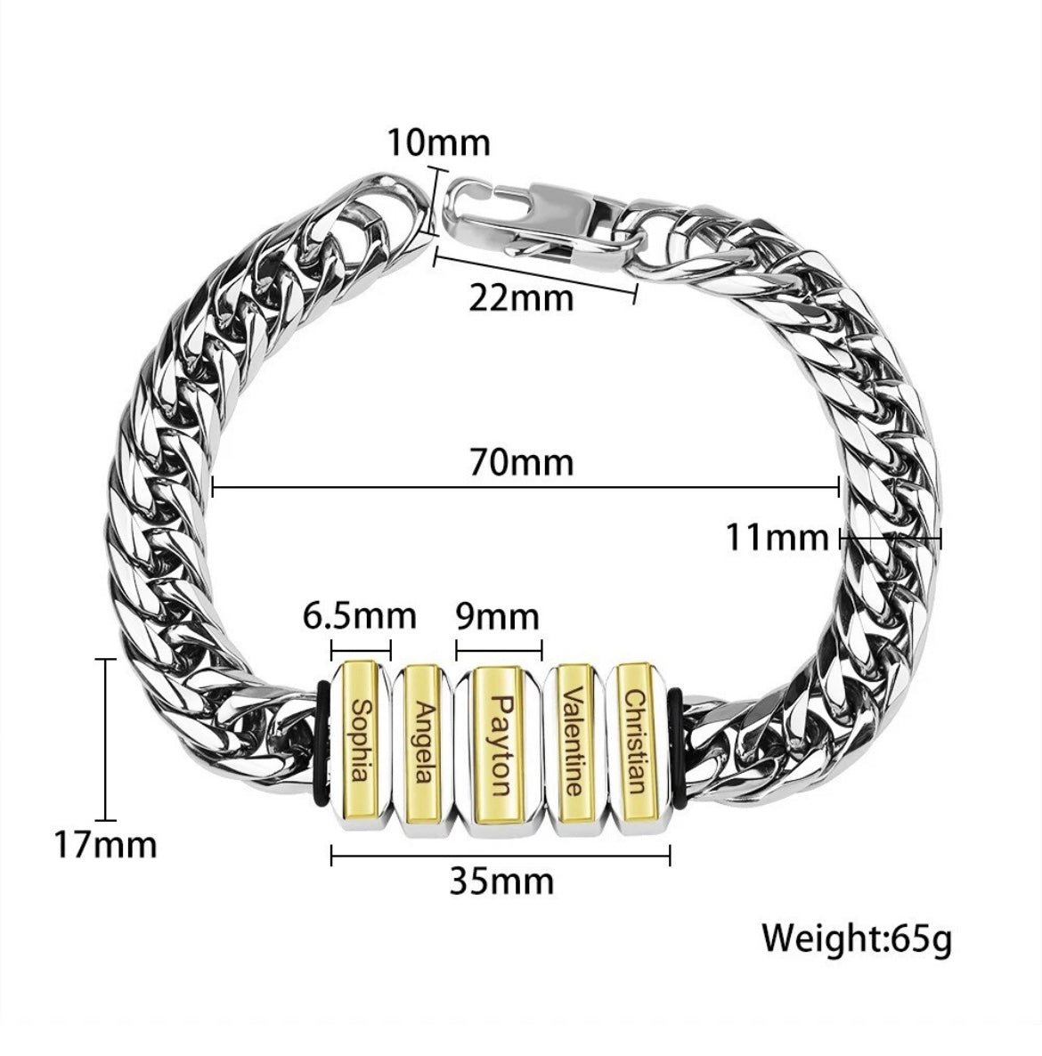 To Dad - Family Name Bracelet - Custom Engraving Gift
