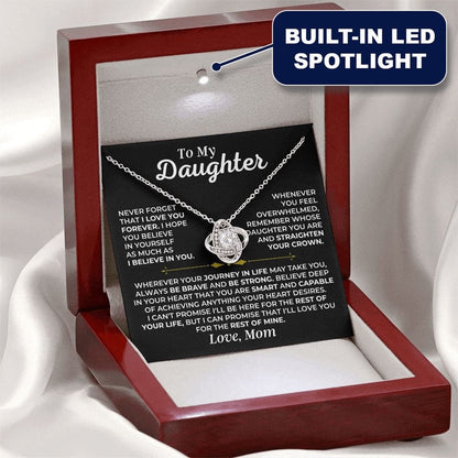 To My Daughter from Mom - Love Knot Necklace - Love You Forever Message Card Gift