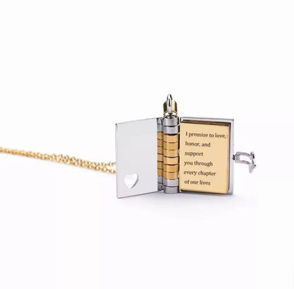 To My Daughter - Engraved Book Necklace - Love You Always Gift