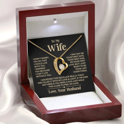 To My Wife Necklace - Love Heart Necklace - Eternal Rose Gift Box