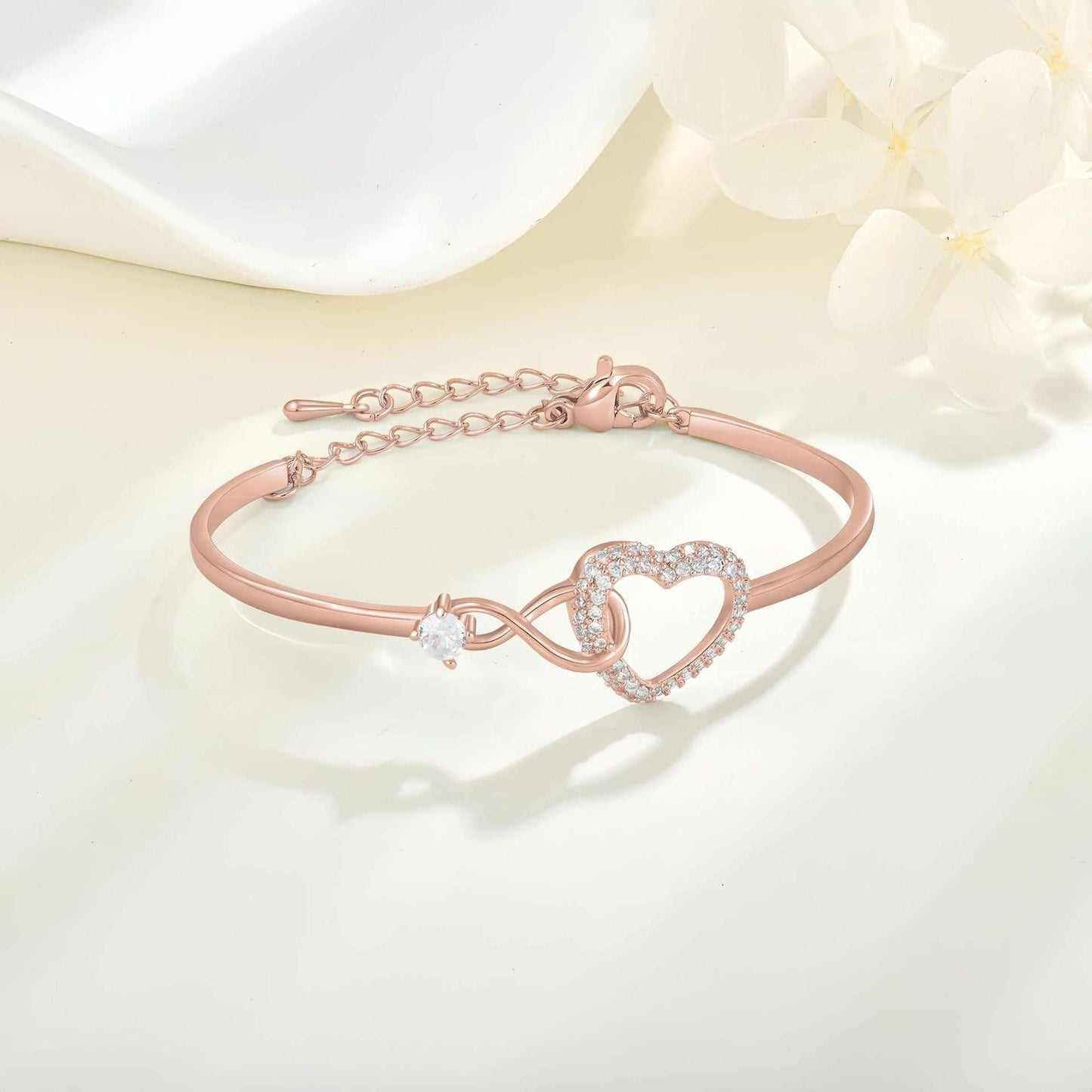 Infinity Heart Bracelet daughter mom gift in elegant packaging with heartfelt message card