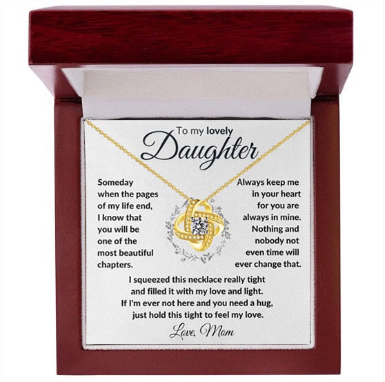 To My Daughter from Mom - Love Knot Necklace Gift - You Are Always In My Heart