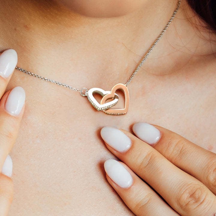 To My Bonus Mom - Linked Hearts Necklace - Always Your Little One Message Card Gift