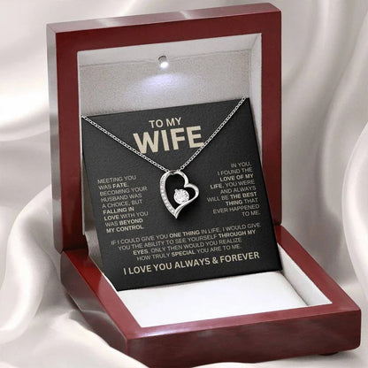 To My Wife Necklace - Love Heart Necklace - You Are the Best Thing Message Card Gift