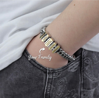 To Dad - Family Name Bracelet - Custom Engraving Gift