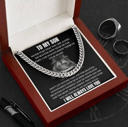 To My Son - Cuban Link Necklace - Always Love You Message Card Gift