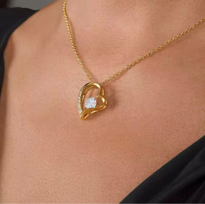 To My Wife Necklace - Love Heart Necklace - Eternal Rose Gift Box