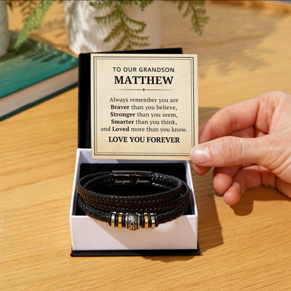 You Are Loved More Than You Know - Bracelet Gift for Grandson