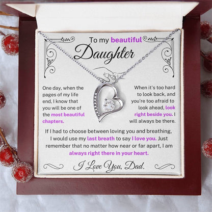 Always Right There In Your Heart - Necklace for Daughter from Dad
