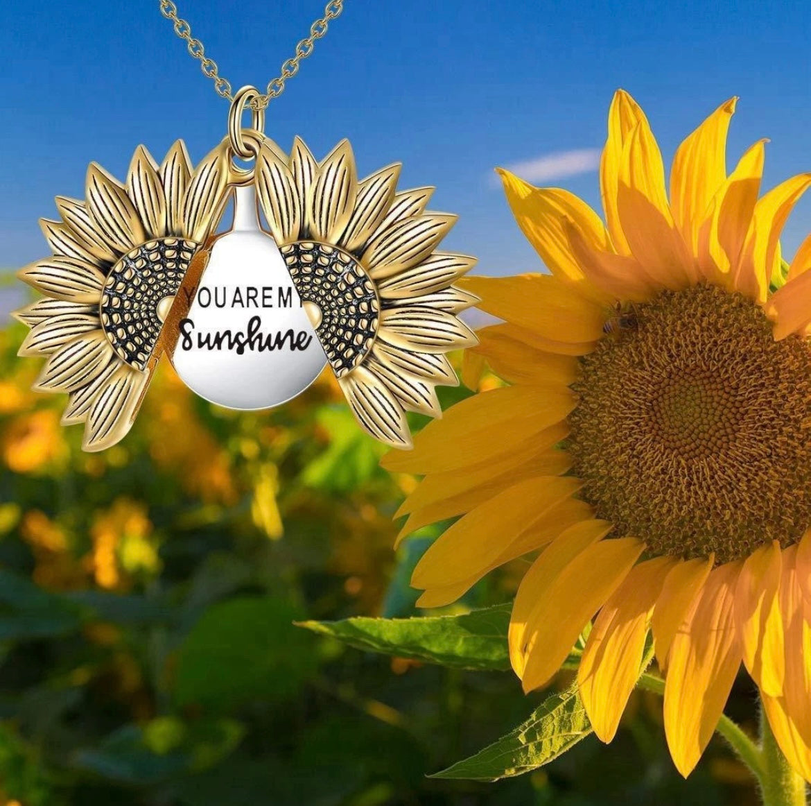 You Are My Sunshine - Sunflower Necklace Gift Box Set