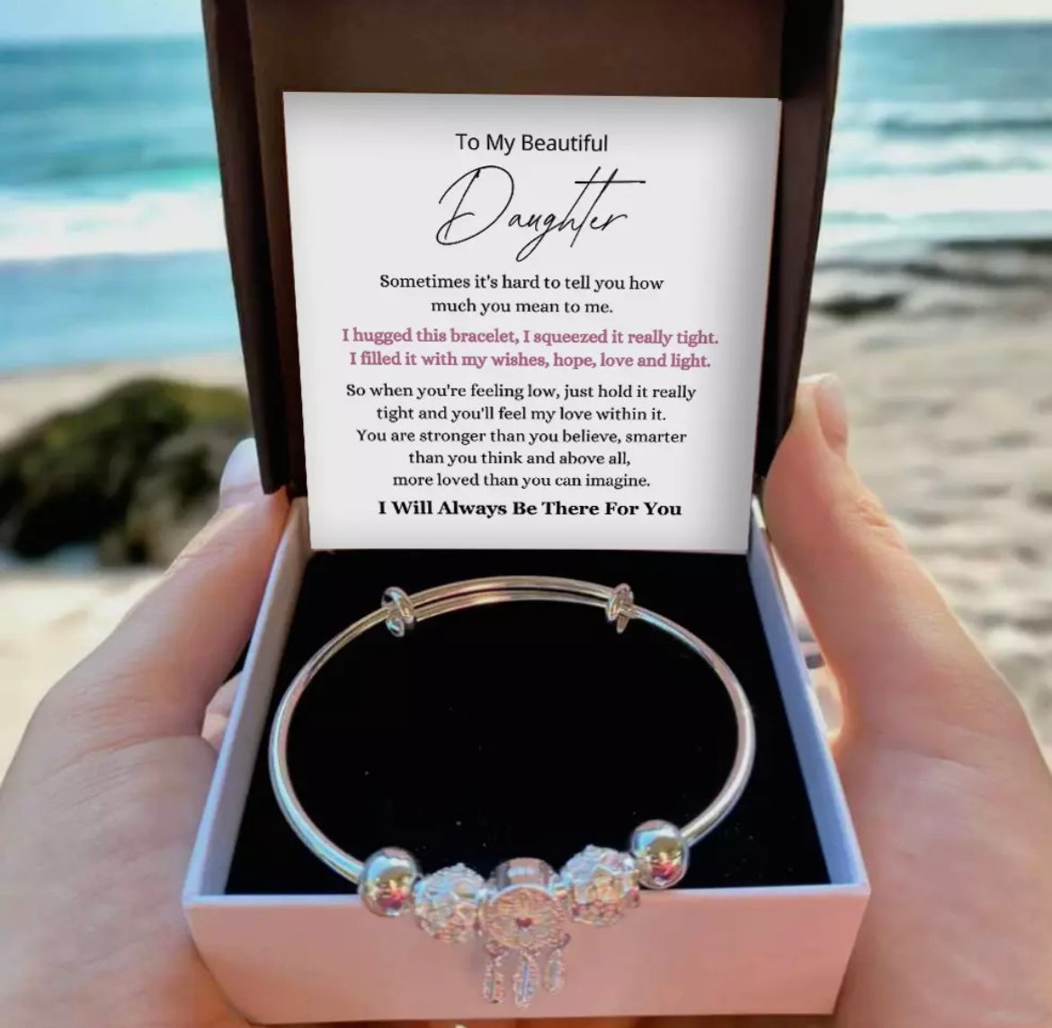 To My Daughter - Dreamcatcher Bracelet - Always There for You Message Card Gift