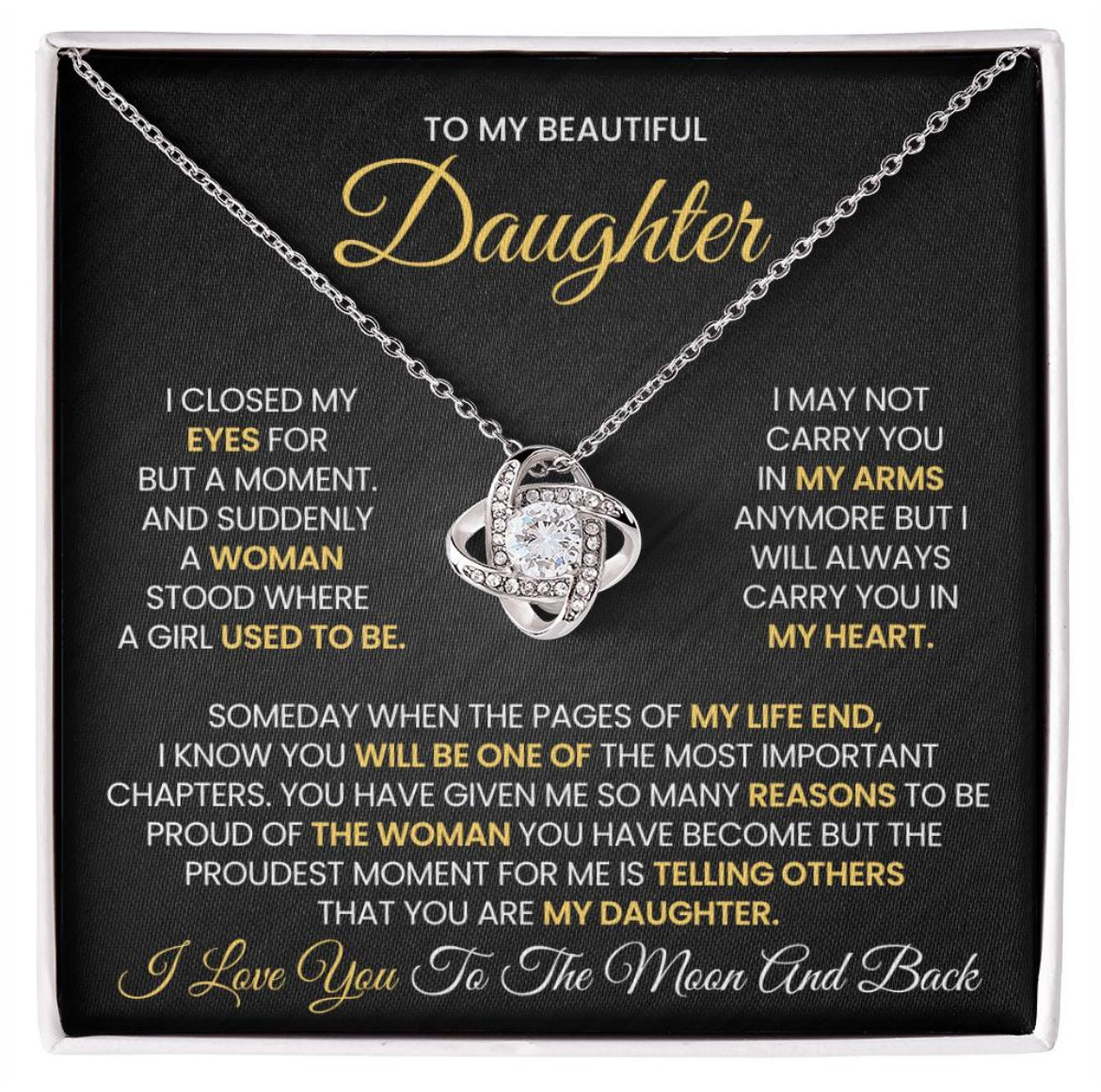 Always Carry You In My Heart  - Necklace Gift for Daughter