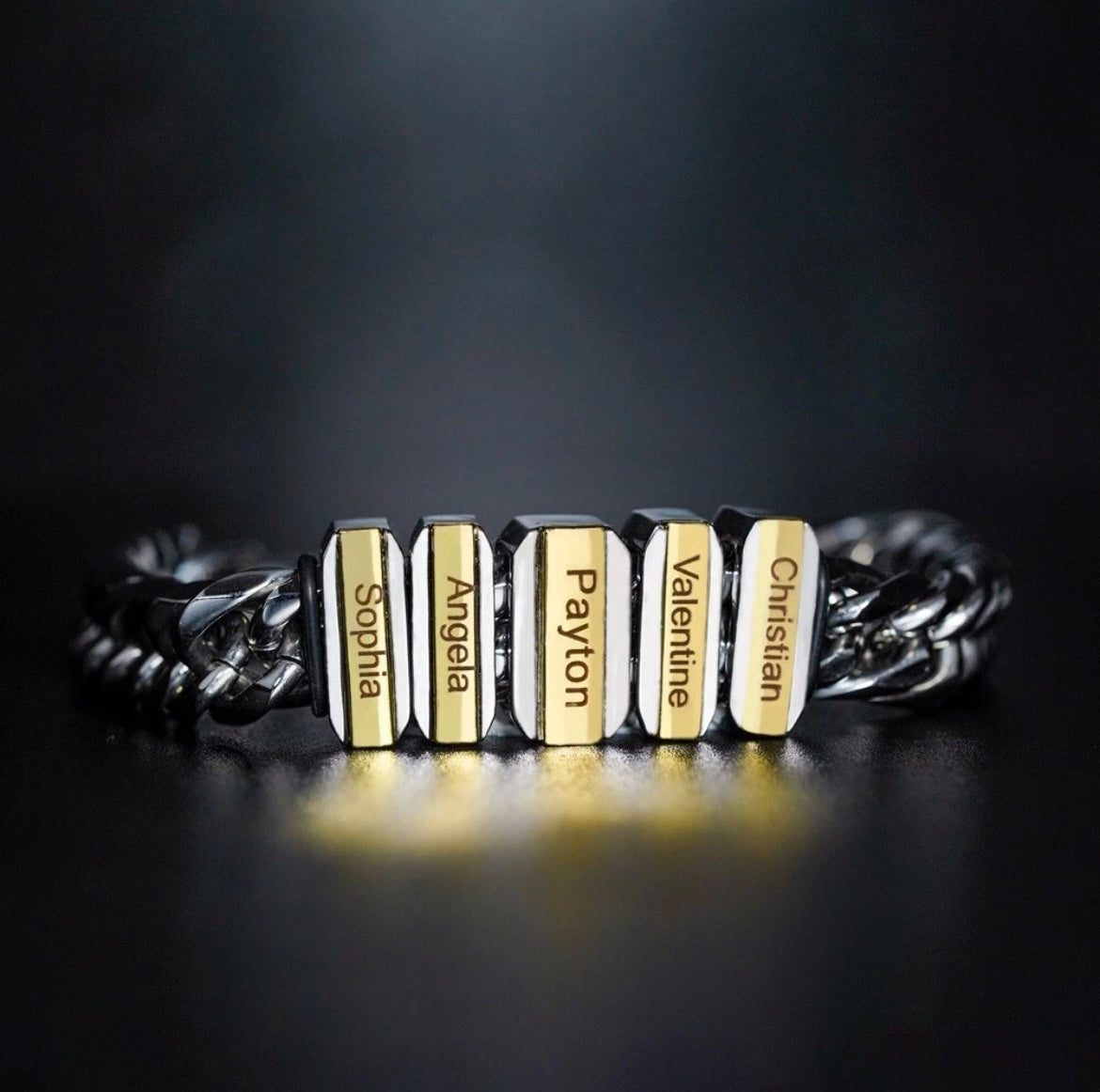 To Dad - Family Name Bracelet - Custom Engraving Gift