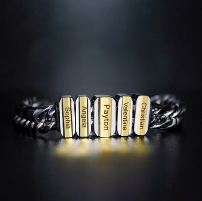 To Dad - Family Name Bracelet - Custom Engraving Gift