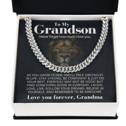 To My Grandson - Cuban Link Necklace - Gift From Grandma