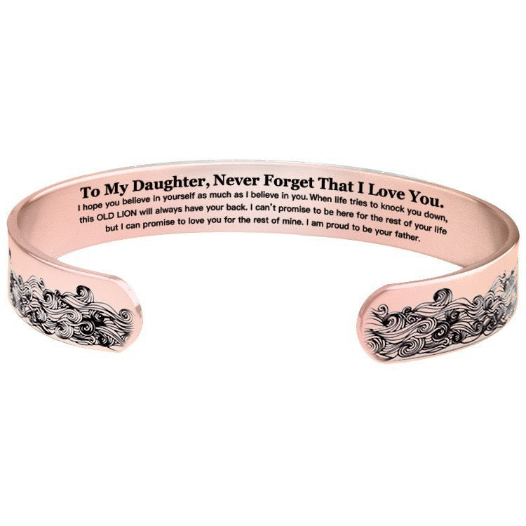 Proud Of You - Engraved Cuff Bracelet Gift for Daughter from Dad