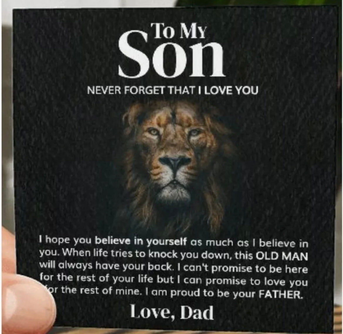 To My Son - Love You Forever Bracelet - Proud to Be Your Father Message Card Gift