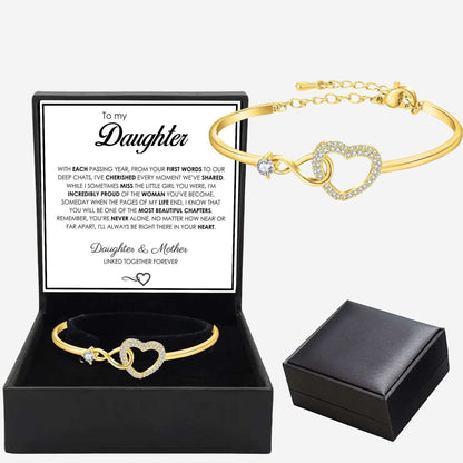 Infinity Heart Bracelet gift for daughter from mom in elegant packaging with heartfelt message card