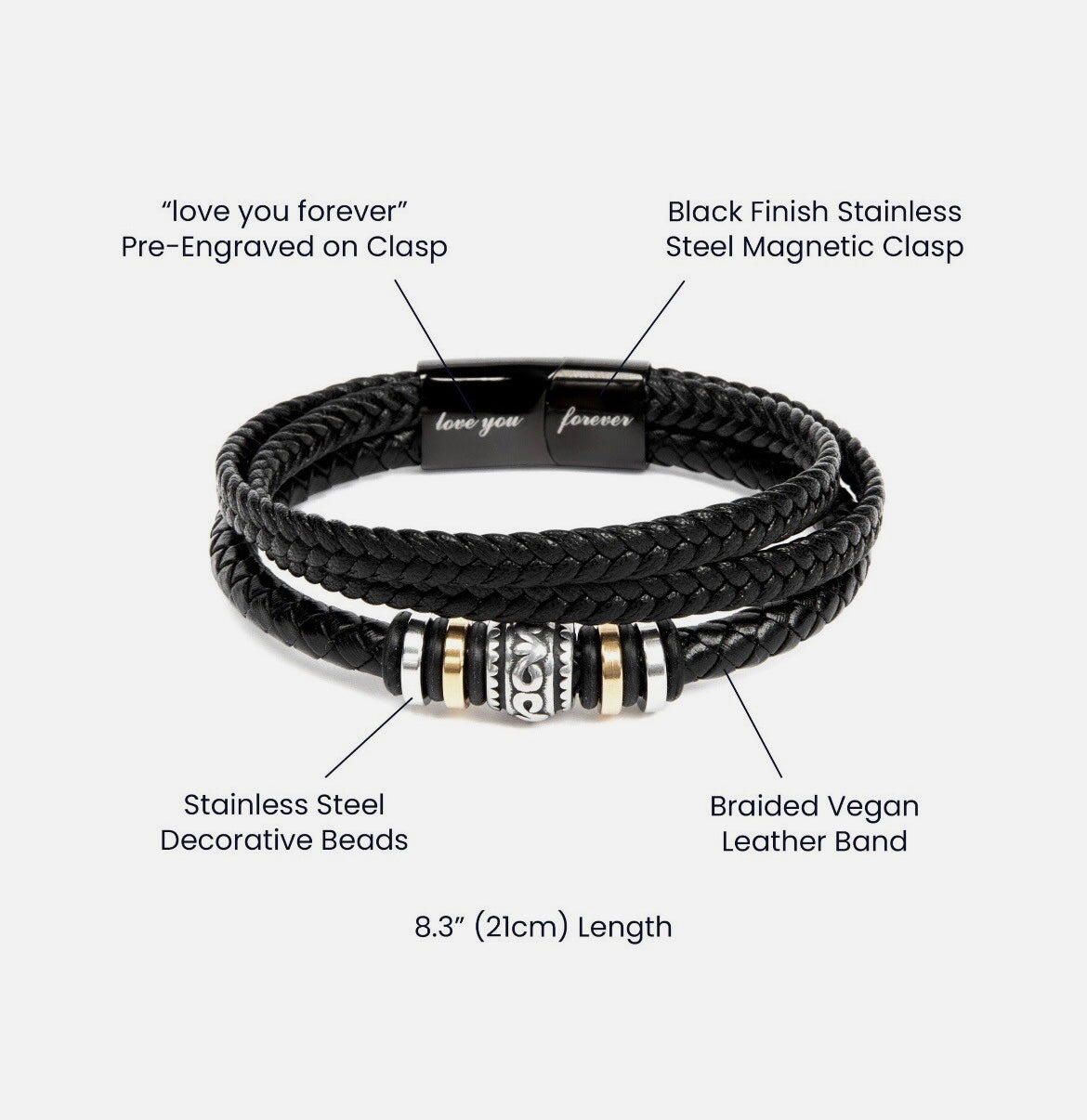 To My Son - Love You Forever Bracelet - I Will Always Be There Gift