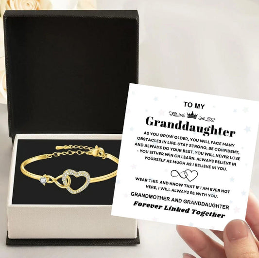 To My Granddaughter - Infinity Heart Bracelet - Linked Together Gift