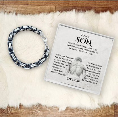 To My Son - Hercules Bracelet - Proud to Be Your Father Message Card Gift
