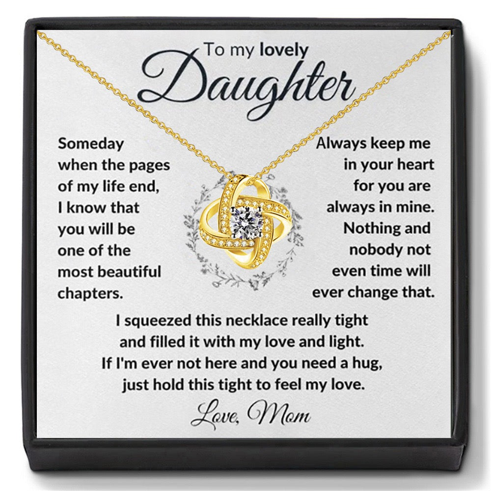 To My Daughter from Mom - Love Knot Necklace Gift - You Are Always In My Heart