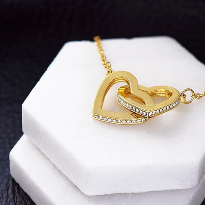 Happy 40th Birthday - Linked Hearts Necklace - Loved More Than You Know Message Card Gift