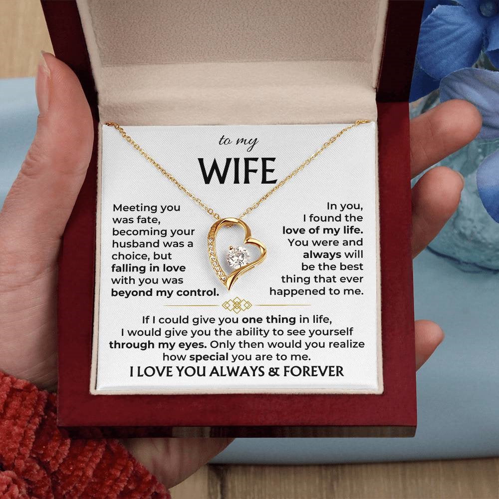 To My Wife - Love Heart Necklace - Love You Always Message Card Gift
