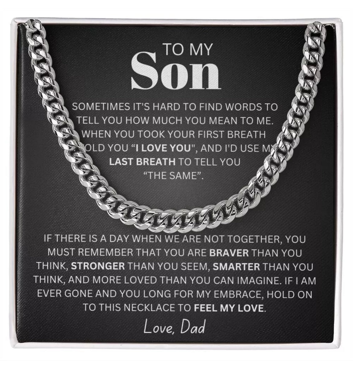 To My Son - Cuban Link Necklace - You Are More Loved Than You Know Gift