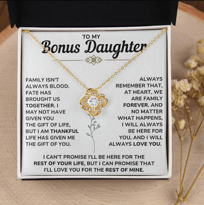 At Heart We Are Family Forever  - Necklace Gift for Bonus Daughter